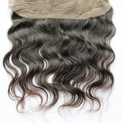 China Unprocessed 100% Virgin Hair Double Weft Hand Tied13*4 Inches Lace Frontal Closure 10-20 Lace Front Closure for sale