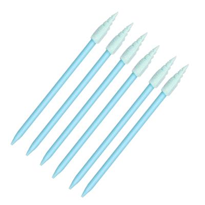 China Industrial Alcohol Resistant Open-Cell Disposable Tip Headed Cleanroom Spiral Head Foam Swab Stick for sale