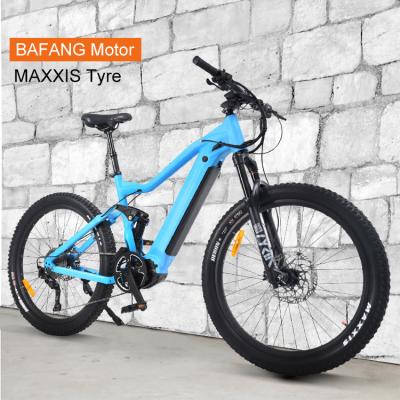 China Aluminum Alloy Adults Bomber Bafang 250w/500w Motor Drive Warehouse E Bike Full Suspension Electric Bike Mountain Bicicleta Electrica for sale