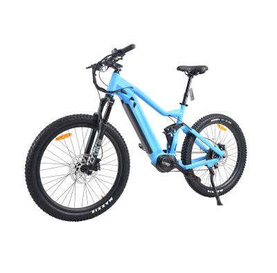 China Ready to Ship Aluminum Alloy 27.5 Inch 48v Electric Mountain Bike 500w Mid Drive Ebike with Full Suspension for sale