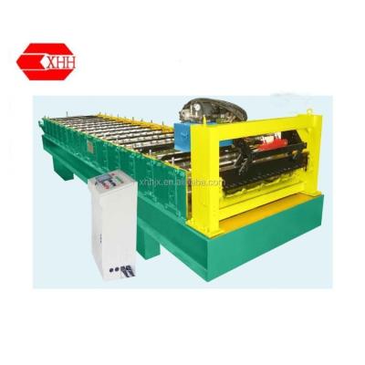 China 840mm XHH YX25-840-1050 Maker Sheet Roll Tile Form Roof Forming Machine With Roof for sale