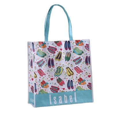 China Reusable Custom Handled Printed Eco Friendly Recycle Laminated PP Woven Fabric Shopping Grocery Tote Bags for sale