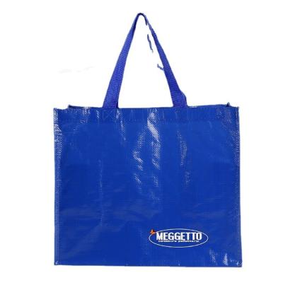 China Custom Printed Handle Grocery Bags Waterproof Recycled PP Woven Bags With Logo for sale