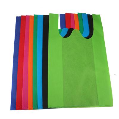 China New Design Eco Friendly Recycled Handled Custom Printed Non Woven T Shirt Bag U Cut for sale