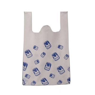 China Custom Cheap High Quality Eco Friendly Non Woven Handled Vest T-shirt Supermarket Shopping Bag for sale