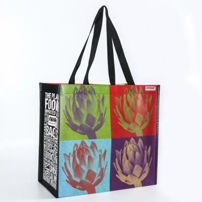 China Wholesale Custom Recyclable Printed Eco Friendly Recycle Grocery Reusable PP Laminated Non Woven Fabric Tote Shopping Bags for sale