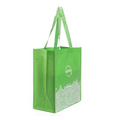 China Handled Recycled Recycled RPET Water Bottle Bag PET Laminated Shopping Laminated Bag For Promotion for sale