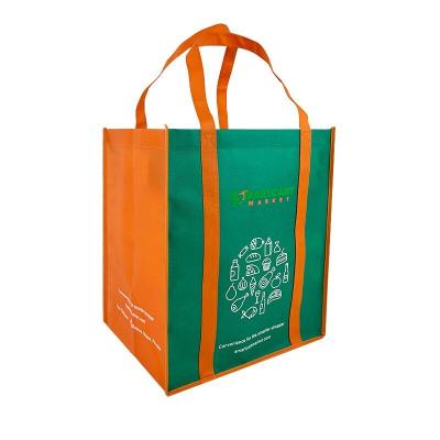 China Recyclable PP Woven Fabric Promotional Shopping Non Recyclable Carry Bag With Long Handle for sale