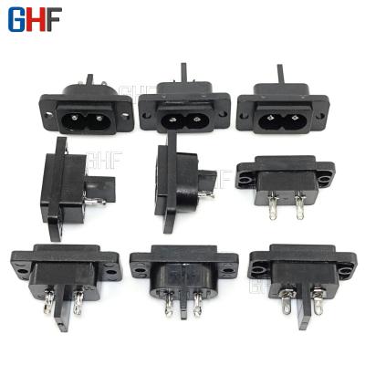 China AC-004A Commercial AC Power Inlet Socket Two - Hole Socket Eight Solderable Character Plug for sale