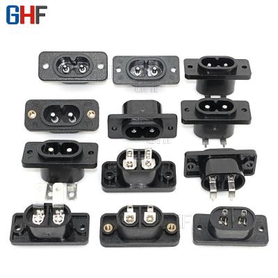 China Commercial AC-005A BLACK OUT Type Switch Plum Seat AC Power Outlet Eight Character Socket Switch for sale