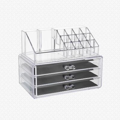 China Wholesale Acrylic Transparent Clear Storage Dresser Storage Box Lipstick Drawer Cosmetics Box Makeup Organizer for sale