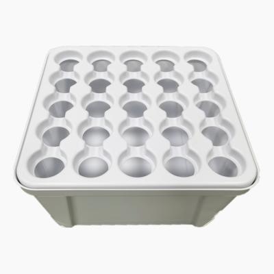 China Eco-friendly ABS Plastic Ebb and Flow Trays Grow Tray Hydroponic System Greenhouse 25 Holes Hydroponic Tray for sale