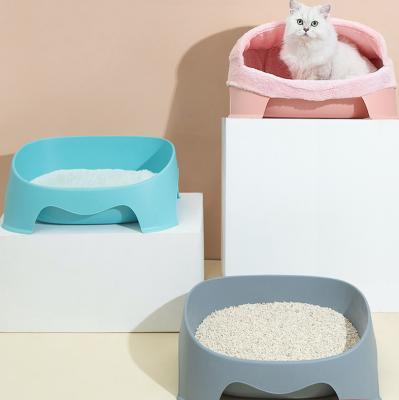 China Cats GOPUPPER Single Plastic Cat Litter Box, Four-Season Removable Garbage Collection And Cover Container for sale