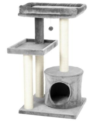 China Multiple Layers of Cats GOPUPPER Faux Fur Cat Tree, Cat Furniture, Luxury Cat Furniture Liner Post for sale