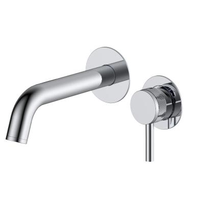 China Without Sliding Bar Concealed Basin Mixer Chrome Plated Wash Basin Concealed Wall Mounted Faucet Single Handle Sink Mixer Tap Hot Cold Water for sale