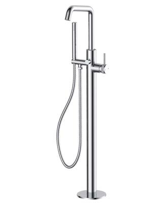 China Without Slide Bar Chrome Plated Floor Stand Concealed Bath Faucet With Shower Set Freestanding Wall Mounted Faucets Bath Shower Mixer for sale