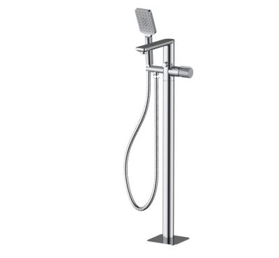 China Freestanding Slide Bar Bath Faucet Floor Stand Concealed Bath Faucet With Shower Set Wall Mounted Faucets Freestanding Bath Shower Mixer for sale