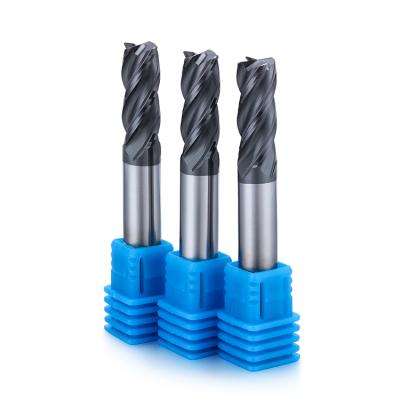 China Zhy Tungsten Radius Milling Cutter Solid Carbide 4 Flutes Corner End Mill.ALTIN-coating .HRC55.HRC45 for sale