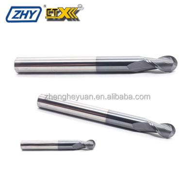 China Milling Cutter CTX HRC45 Carbide Ball Nose End Mill With AITIN Coating for sale