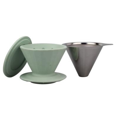 China Sustainable Silicone Coffee Dripper Brewer And Reusable Stainless Steel Coffee Filter for sale