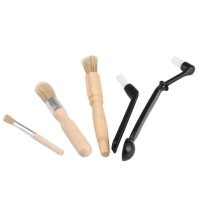 China 5 Pieces Viable Wooden Cleaning Brush Coffee Cleaning Brush for Grinders and Espresso Brush for Coffee Machine Team Leader for sale