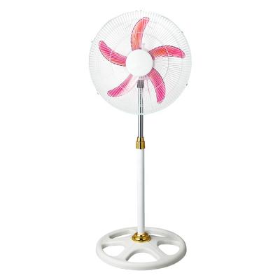 China 18 Inch Home Round Base Indoor White High Speed ​​Pink Blade Plastic Electric Circulating Fan Cooling Air Rack Fan for sale