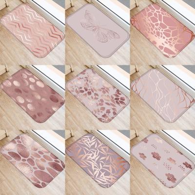 China Custom Printing Stocked Bath Mat Outdoor Carpet Flannel Carpet Home Decor Door Mat for sale