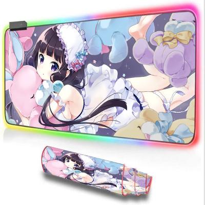 China Large RGB Gamer Protective Cloth Lengthened Blank Sublimation RGB Led Gaming Mouse Pad Mouse Pad for sale