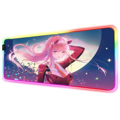 China Two Kawaii Rubber Mousepad Zero LED Luminous Anime RGB Mouse Pad 80x30 for sale