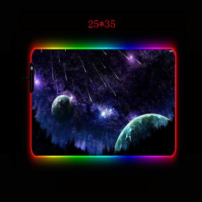 China Durable Space Moon Gaming Mousepad RGB Mouse Pad Gamer Non-slip XXL Led Backlight Keyboard Desk Mat Large for sale