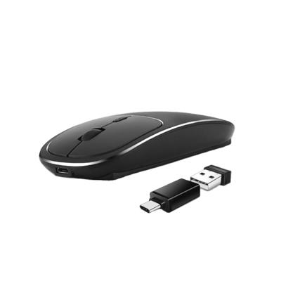 China Metal 2.4G Rechargeable Silent Silent Click Sensitivity Wireless Optical Mouse With USB Receiver for sale