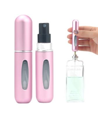 China Hot Selling Travel Size Cosmetic Lipstick Perfume Tube 5ml Mini Refillable Empty Atomizer Pump Aluminum Perfume Spray Bottle for sale