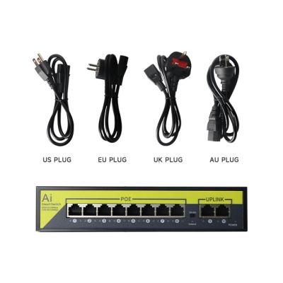 China Telecom 120W Smart Managed 8 Gigabit POE Ports POE Network Switch Handy 2 Gigabit Uplink Ports Ethernet POE Switch for sale