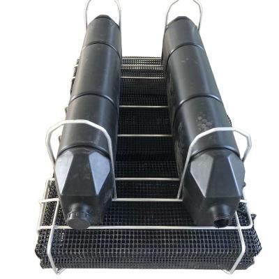 China Oyster Farm Submersible Aluminum Oyster Growing Cage With HDPE Aluminum Bracket And Bucket for sale