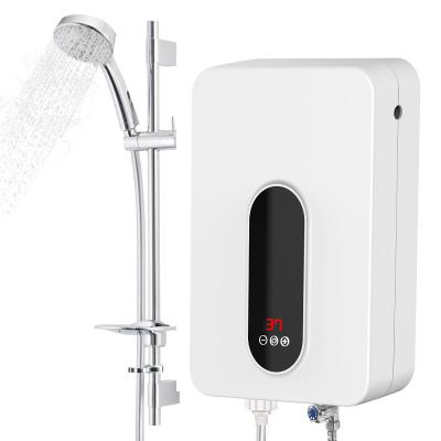 中国 HOT Cheap Plastic Tankless 3000W Bathroom Faucet Hot Cold Water Tap Instant Electric Water Heaters With Shower Head 販売のため