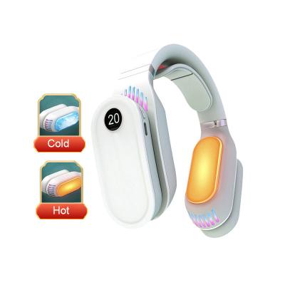 China 2022 New Arrival Winter Mini LED Display Hand Heater Portable USB cooler fan Neck Heater for sale