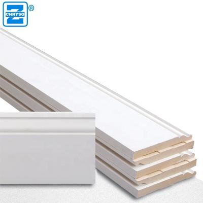 China Exterior Door Jamb White Gesso Primed Finger Jointed Door Jamb China White Gesso Primed Interior Decorative Trim Wood Molding Baseboard for sale