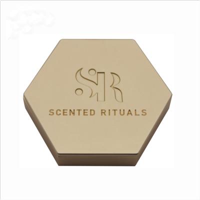 China Wholesale custom good quality personal care hexagon gold gel matte perfume container in china for sale