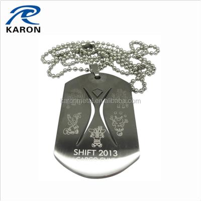 China Custom Stainless Steel Laser Engraved Steel Pendant With Ball Chain for sale