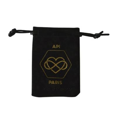 China Wholesale Custom Recyclable Quality Logo Drawstring Velvet Pouch In China for sale