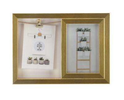 China Simple modern 10*15cm small simple collage hanging creative 4x6 inch family photo frame gold wooden picture frames for home for sale