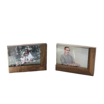 China Morden Natural Wood Picture Frame - 4x6 Inch Modern Rustic Acacia Acrylic Wood Picture Frames For Desktop Display for sale