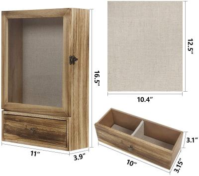 China Morden Wooden Shadow Box Frame Display Memory Case Box Picture Frame With Drawer Creative Art Decor With Storage Shelf for sale