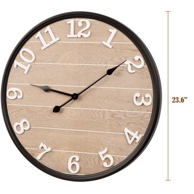 China Large Antique Style Decorative Digit Round Battery Wall Clock Modern Mechanical Clock For Wall Display for sale