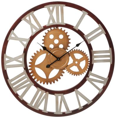 China Antique Industrial Style Wall Hanging Clock Mechanism Colorful Metal For Home Decorative Clock CLASSIC Home Decor Wall Clocks Clock.gift Retros for sale