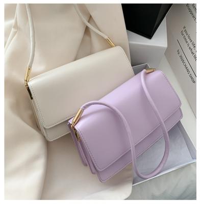 China Fashion\comfortable purses\goods 2021 solid color fashion ladies place underarm below lady bag Shoulder Bag Women for sale