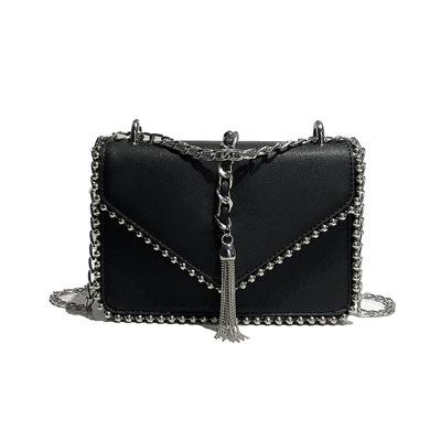 China Fashion New Style Fringe Cross - Messenger Bags Girls Body Handbag Woman Chain Rivet Shoulder Satchel Bag for sale