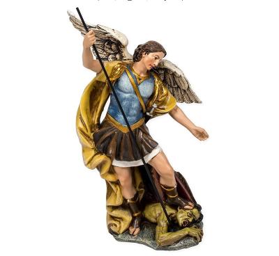 China St Michael Archangel Color Catholic Religious gift resin from Africa 8 inch statue by handmade for sale