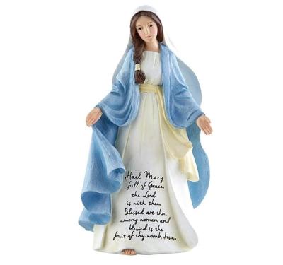 China Africa 12 inch Statue of Our Grace Lady of St Mary, Virgin Mary Resin Statue and Prayer of St Mary for sale