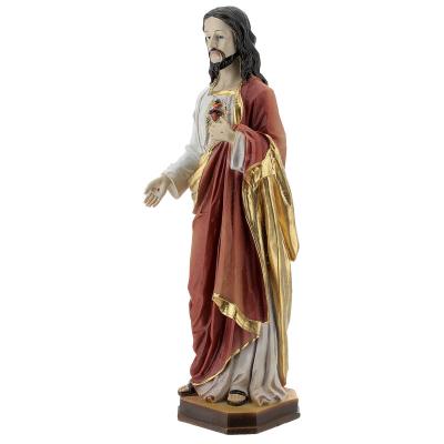 China Africa OEM Statues Custom Resin Sacred Heart of Jesus Statue White Red Gold for sale